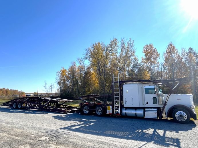 2018 Peterbilt 389 Paccar Manual & 2018 Cottrell CX-09LS Quickloader & 3-Car Head Ramp (14)