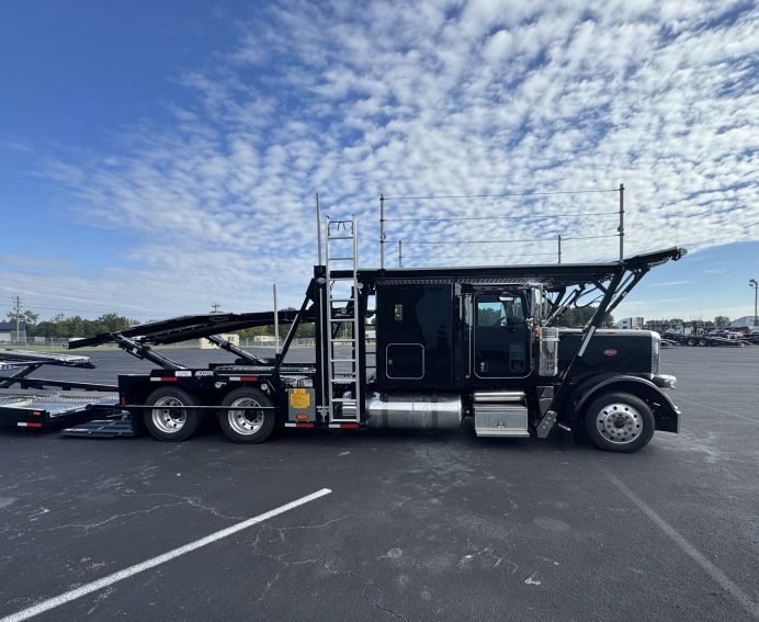 2024 Peterbilt 389 Paccar Auto & 2025 Cottrell CX-09LS3 Fast Act 80 Ft Quickloader Black (6)